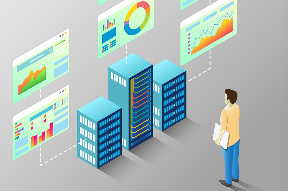 A perrson analyzing statistics and analytics on multiple screens